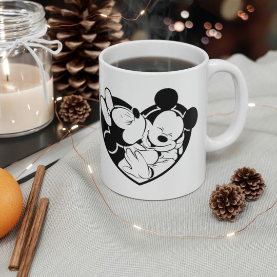 Minnie & Mickey Ceramic Mug | Retro Disney Coffee Mug, Disney Valentine's Day Mug