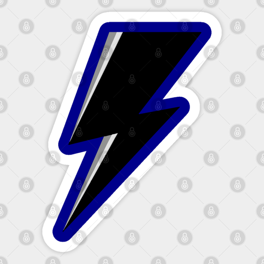 Black and white lighting bolt - Eyesasdaggers - Lightning Bolt - Sticker