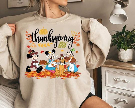 Discover Disney Thanksgiving Sweatshirt, Thanksgiving Sweatshirt, Fall pumpkin Sweatshirt, Autumn thankful sweatshirt