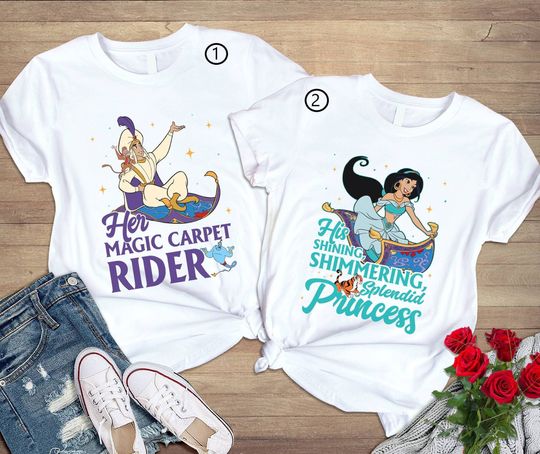 Aladdin And Jasmine Matching Shirts, Aladdin Couple Shirt, Disney His And Her Shirt
