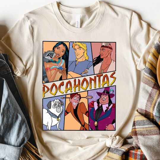 Retro Disney Pocahontas Squad Captain John Meeko Percy T-shirt
