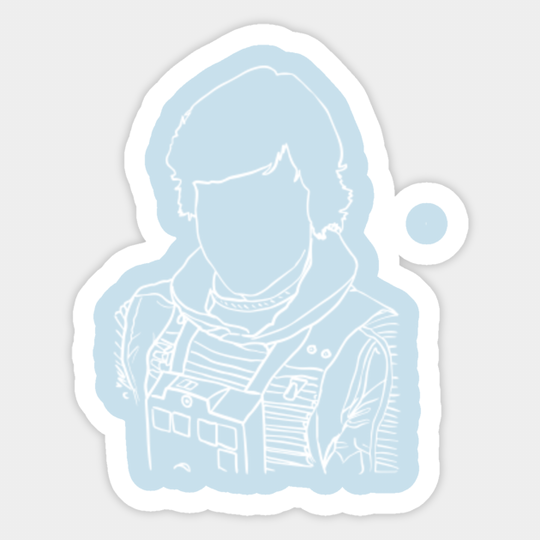 Rebel Pilot Luke Outline - Luke Skywalker - Sticker