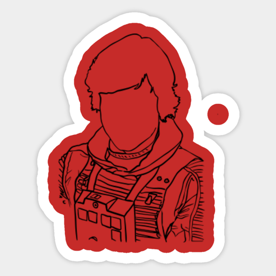 Rebel Pilot Luke Outline - Luke Skywalker - Sticker