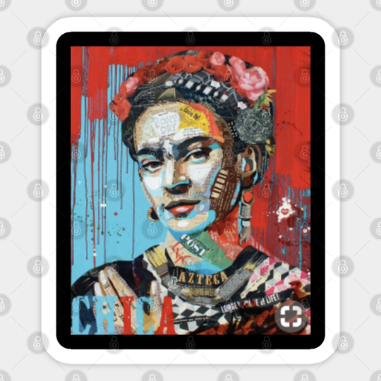 frida kahlo vintage flower Sticker - Frida Kahlo - Sticker