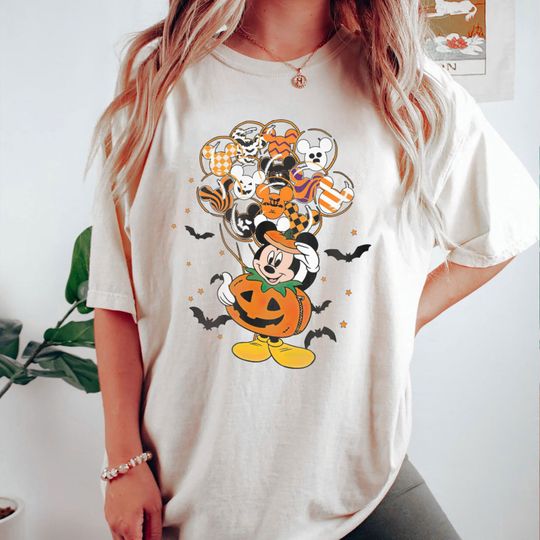 Vintage Disney Balloons Halloween Shirt, Disney Halloween Shirt, Mickey Hallowee Shirt, Mickey Balloon Shirt, Comfort Colors,Halloween Shirt