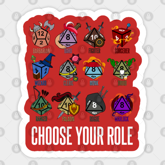 D&D Character Class Hit Dice - Dungeons And Dragons - Sticker