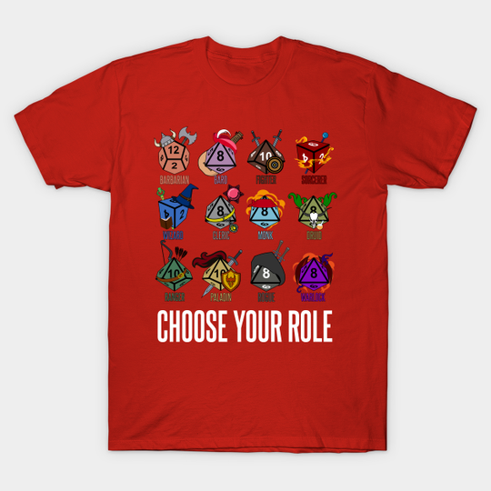 D&D Character Class Hit Dice - Dungeons And Dragons - T-Shirt