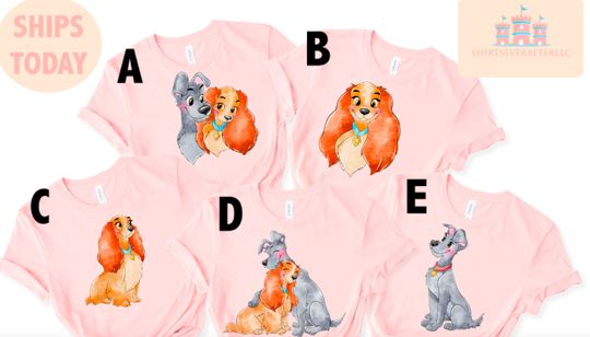 Lady And The Tramp Shirt,Disney Couple love shirt,Disney lady and tramp shirt, magic kingdom shirt