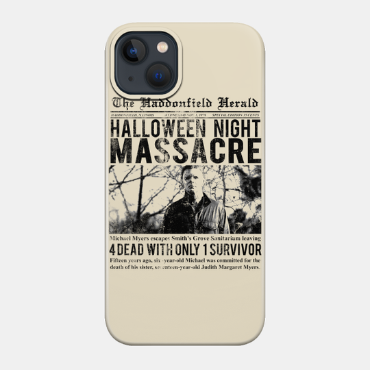 The Haddonfield Herald from HALLOWEEN - Michael Myers - Phone Case