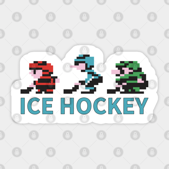 8-bit Ice Hockey Guys - Nintendo - Sticker