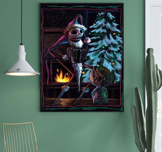 Disney Nightmare Before Christmas Poster, Vintage Halloween Poster
