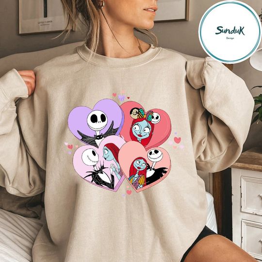 Disney Jack and Sally Valentine's Day Sweatshirt