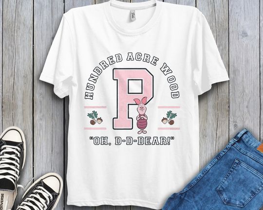 Discover Disney Winnie The Pooh Piglet Hundred Acre Wood Oh D-D-Dear T-shirt