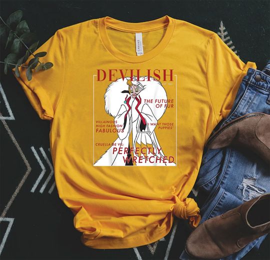 Disney Villains Halloween Cruella Magazine Cover Shirt, Disney Shirt, Disneyland Shirt