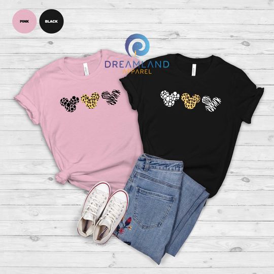 Disney Mickey Safari Mode Shirt, Zebra Leopard Print Shirt, Vacation Shirt
