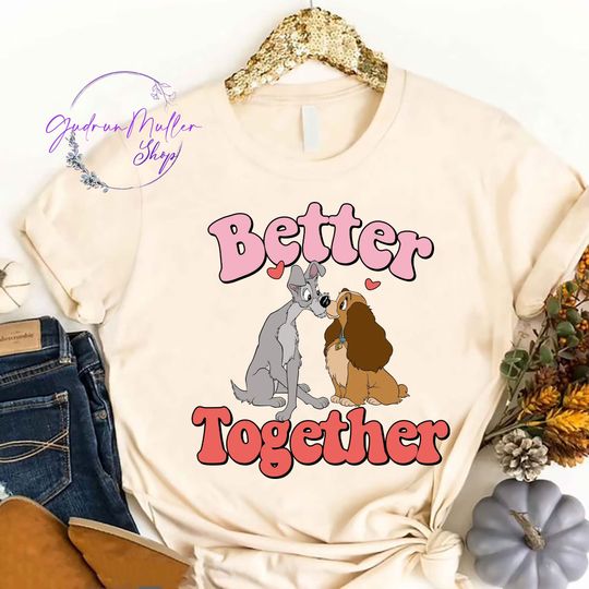 Lady and the Tramp Shirt, Lady Tramp Valentines Shirt, Disney Couple Shirt, Disney Valentines Shirt