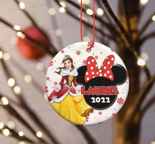 Custom Belle Ornament, Disney Princess Ornaments