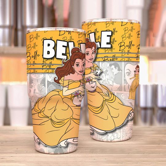 Belle Princess Beauty & The Beast Comic Strips Disney Tumber 30 oz