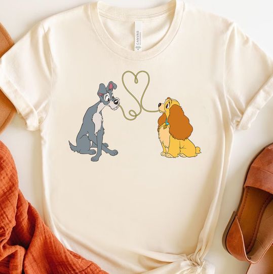 Discover Lady and The Tramp Bella Notte Valentine's Day 2023 T-Shirt,  Magic Kingdom Disneyland Trip Gift