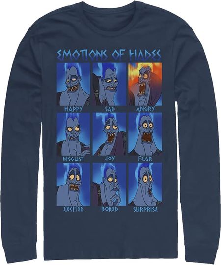 Disney Big & Tall Men's Villains Hades Emotions Long Sleeve