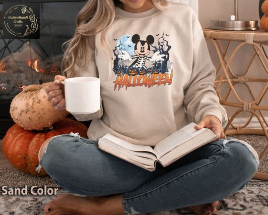 Mickey Halloween Sweatshirt, Mickey Mouse, Disney Halloween Crewneck, Mickey Skeleton, Halloween Sweatshirt, Disney Sweater