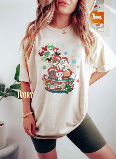 Discover Retro Aristocats Christmas Shirt, Christmas Disney Cat Shirt