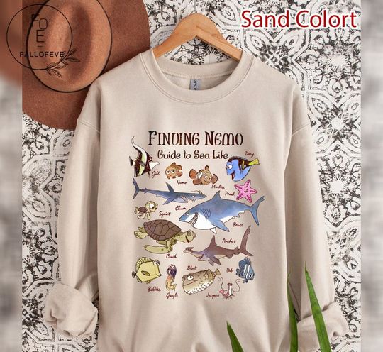 Finding Nemo Guide To Sea Life Sweatshirt, Disneyland Trip Sweatshirt Disneyworld Party