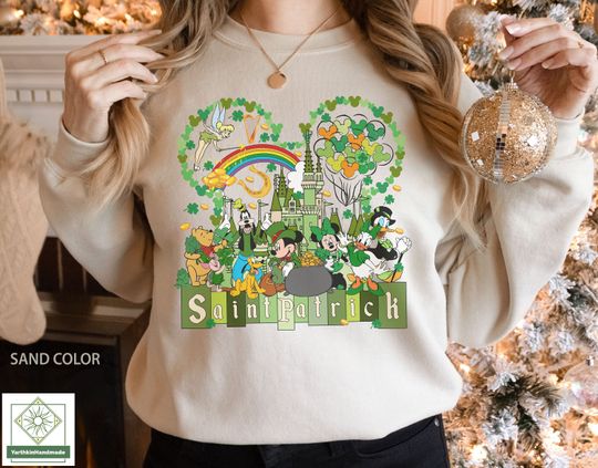 Disneyland St Patricks Day Sweatshirt, Mouse and Friends