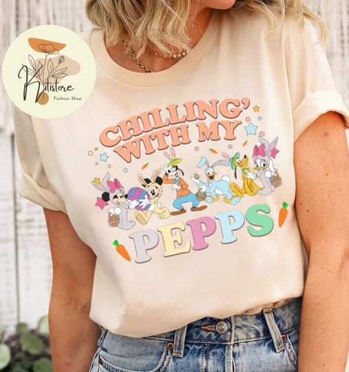 Discover Disney Easter Shirt, Mickey Easter Shirt, Disney Bunny Shirt, Disney Chilling With My Peeps