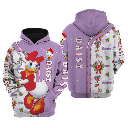 Daisy Duck Christmas Disney 3D Hoodie, Unisex Cartoon Graphic Hoodie