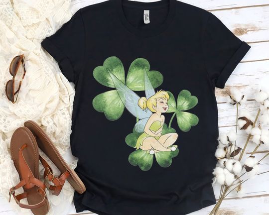 Disney Peter Pan Tinker Bell Clover St. Patrick's Portrait T-Shirt