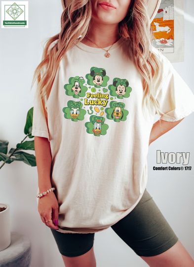 Retro Mickey and Friends Feeling Lucky Shirt, Disney St Patricks Day Shirt
