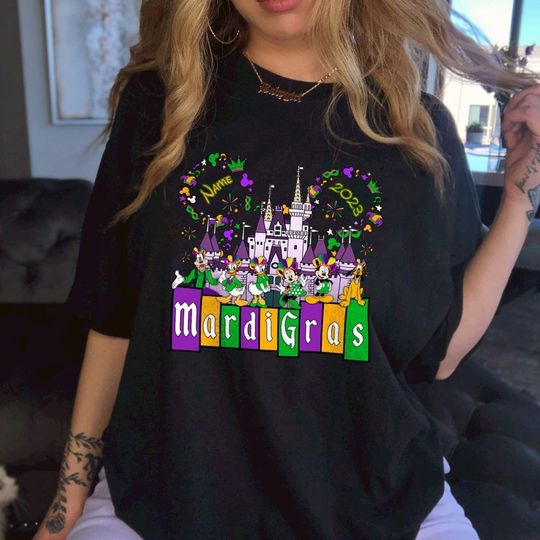 Custom Disney Mardi Gras Shirt, Custom Mickey And Friends Fat Tuesday Matching Shirt