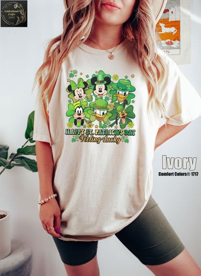 Disney St Patricks Day Shirt, Feeling Luck Saint Patrick's Day Shirt, Mickey and Friends Shamrocks Shirt