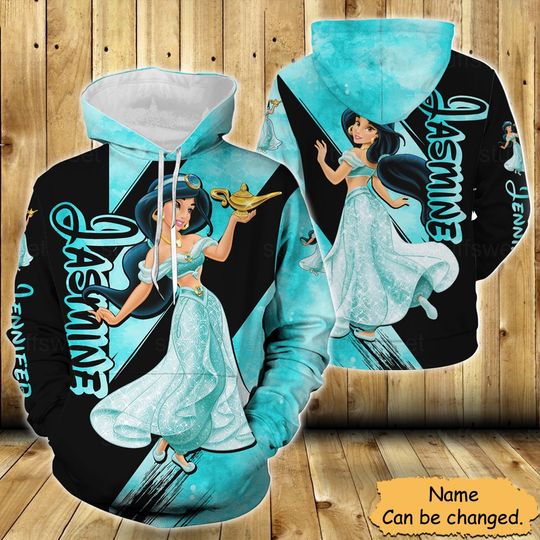 Jasmine Hoodie Jasmine 3D Hoodie, Disney Princess 3D Hoodie