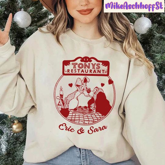 Personalized Lady and the Tramp Sweatshirt, Disney Matching tee, His Lady Her Tramp