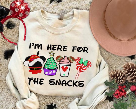 I'm Here For The Snacks Disney Sweatshirt, Disney Epcot Sweatshirt, Disneyland Trip Sweatshirt