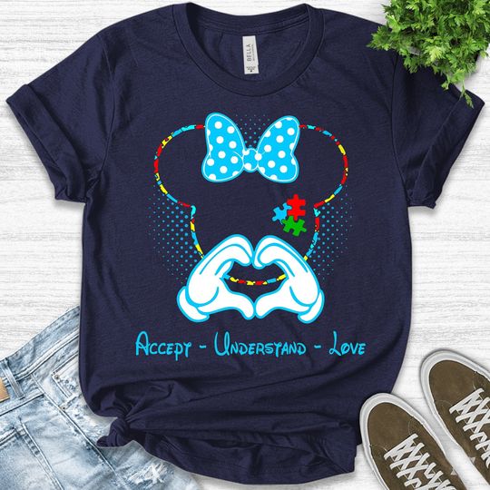 Accept Understand Love Autism Minnie Mouse Shirt, Disney Autism Mom Shirt