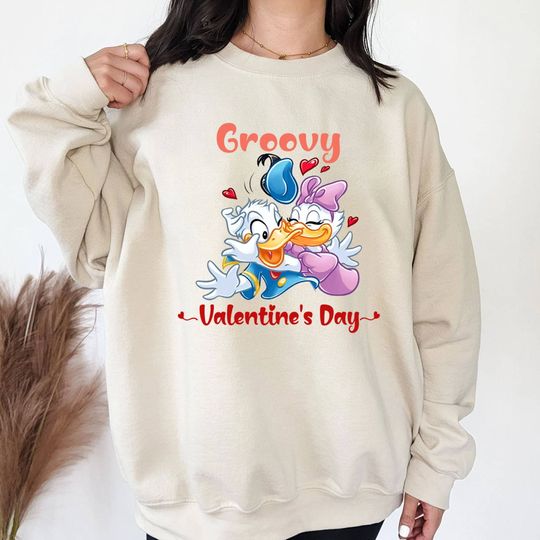 Donald Daisy Shirt, Disneyland Valentine Shirt, Disney Couple Sweatshirt