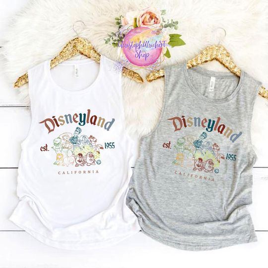 Vintage Disney Toy Story EST 1955 California Tank, Toy Story Group Tank