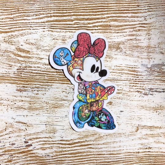 Minnie Mouse Sticker, Disney Characters, Mash Up Character Sticker
