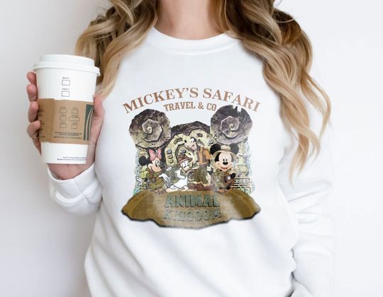 Disney Vintage Mickey and Friends Animal Kingdom Journey Sweatshirt
