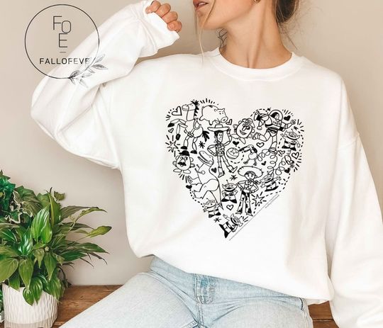 Discover Disney Pixar Toy Story Characters Heart Fill Sweatshirt
