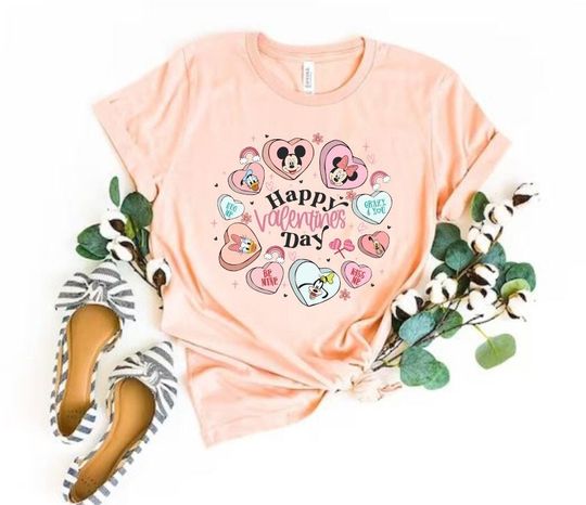 Disney Valentine  Shirt, Conversation Hearts Valentine Shirt