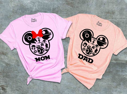 Disney Star Wars T-Shirt, Disney Parents Matching Couple Tees, Disney Mom and Dad Shirts