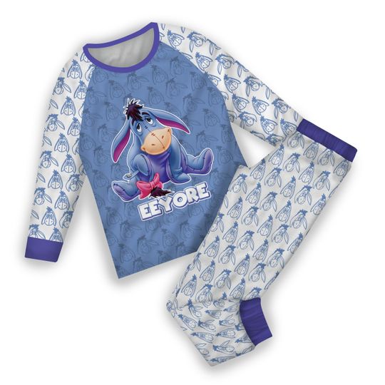 Blue White Eeyore Donkey Disney | Family Matching Pajamas Set