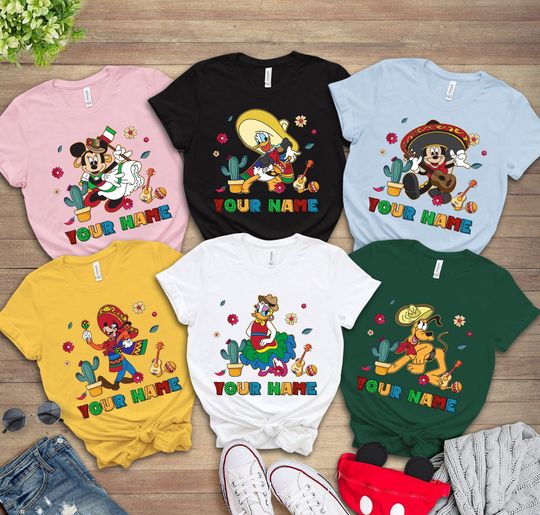 Personalized Mickey and Friends Cinco De Mayo Shirt, Custom Disney Holiday Shirt, Disneyland Family 2023 Trip