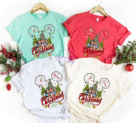 Custom Disney Family Christmas Shirts, Christmas 2022 Shirt, Disneyland Castle Shirt