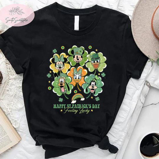 Disney Happy St Patricks Day Feeling Lucky Shirts, Mickey and Friends Shirt