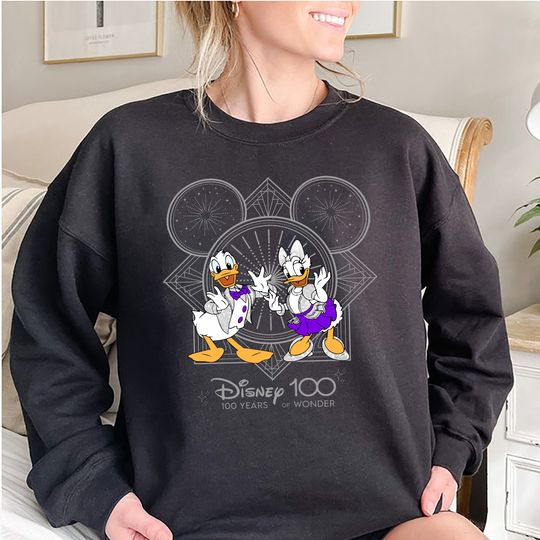 Donald And Daisy Duck Sweatshirt, Disney 100 Years of Wonder Sweatshirt, Disneyworld Sweatshirt
